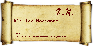 Klekler Marianna névjegykártya